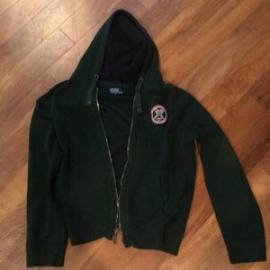 Polo hunter green hoodie zip